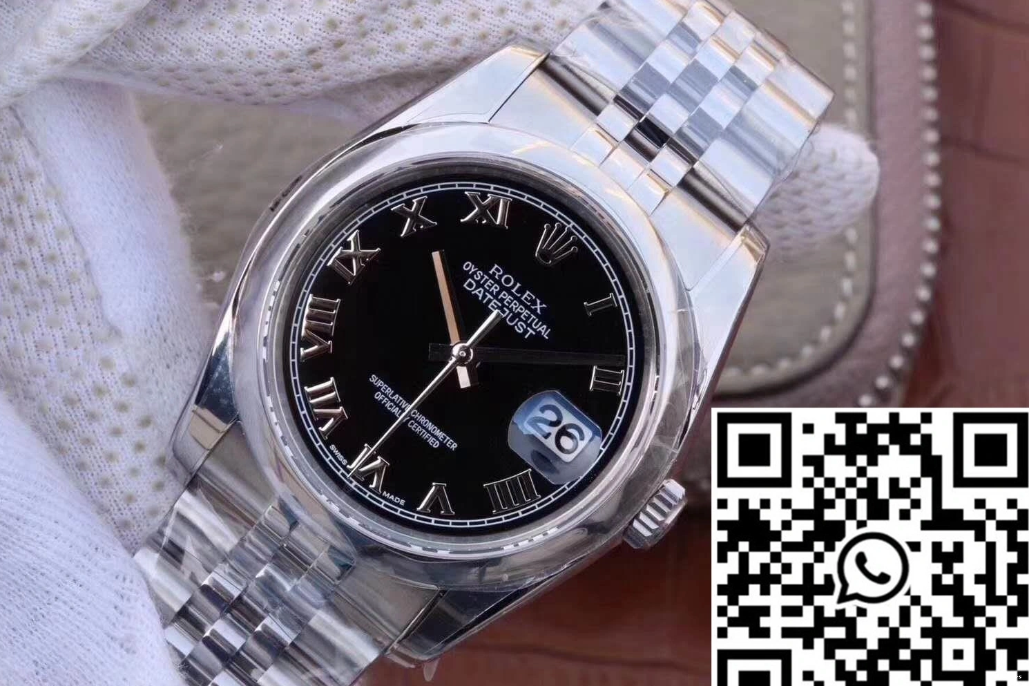 116234 Time Datejust Scale Dial 36mm AR Rolex Black Factory Rome 0808